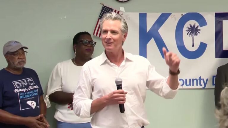 California Gov. Gavin Newsom Visits Pickens County, Draws Mixed Reactions