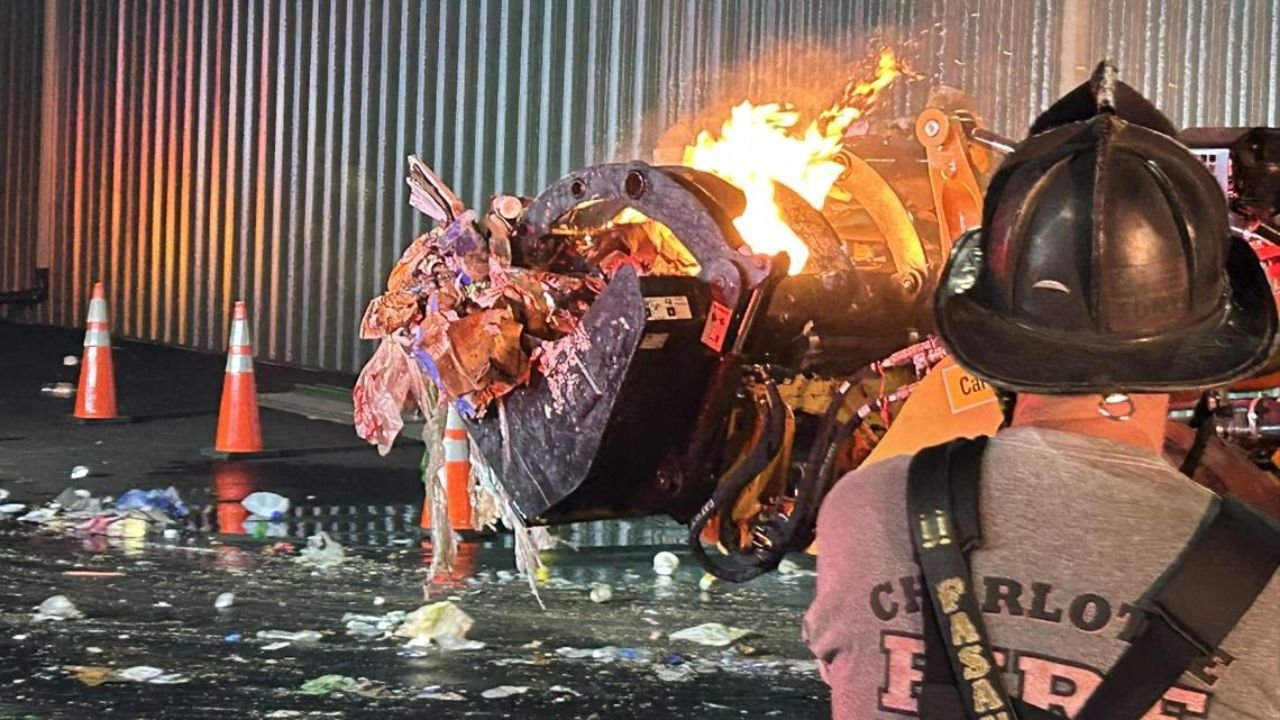 Fire Erupts at Charlotte Recycling Center, Causing $65,000 in Damages