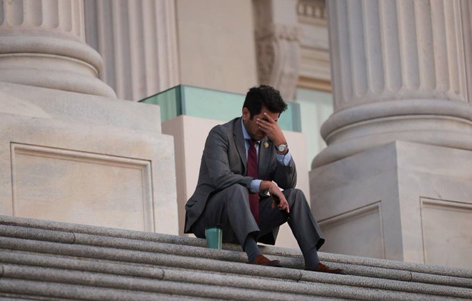 Image of California Democrat Crying on Capitol Steps Sparks Viral Reactions After Immigration Vote