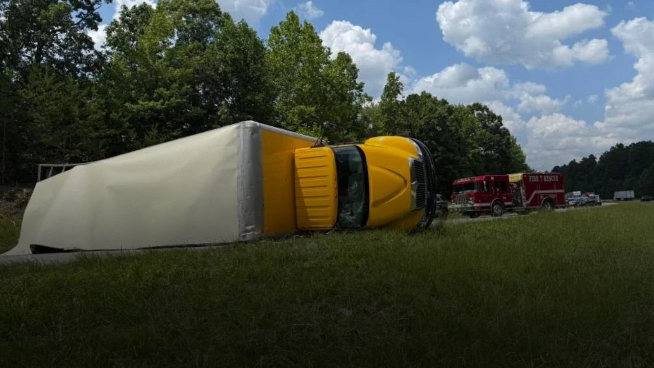 Overturned Moving Truck Shuts Down US 321 in Lincoln County, Causing Major Traffic Delays