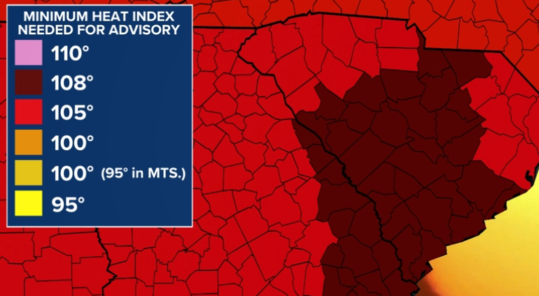 South Carolina Faces Intense Weekend Heat With Index Nearing 107°F