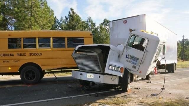 School Bus and Pickup Truck Collision Under Investigation in Moore County