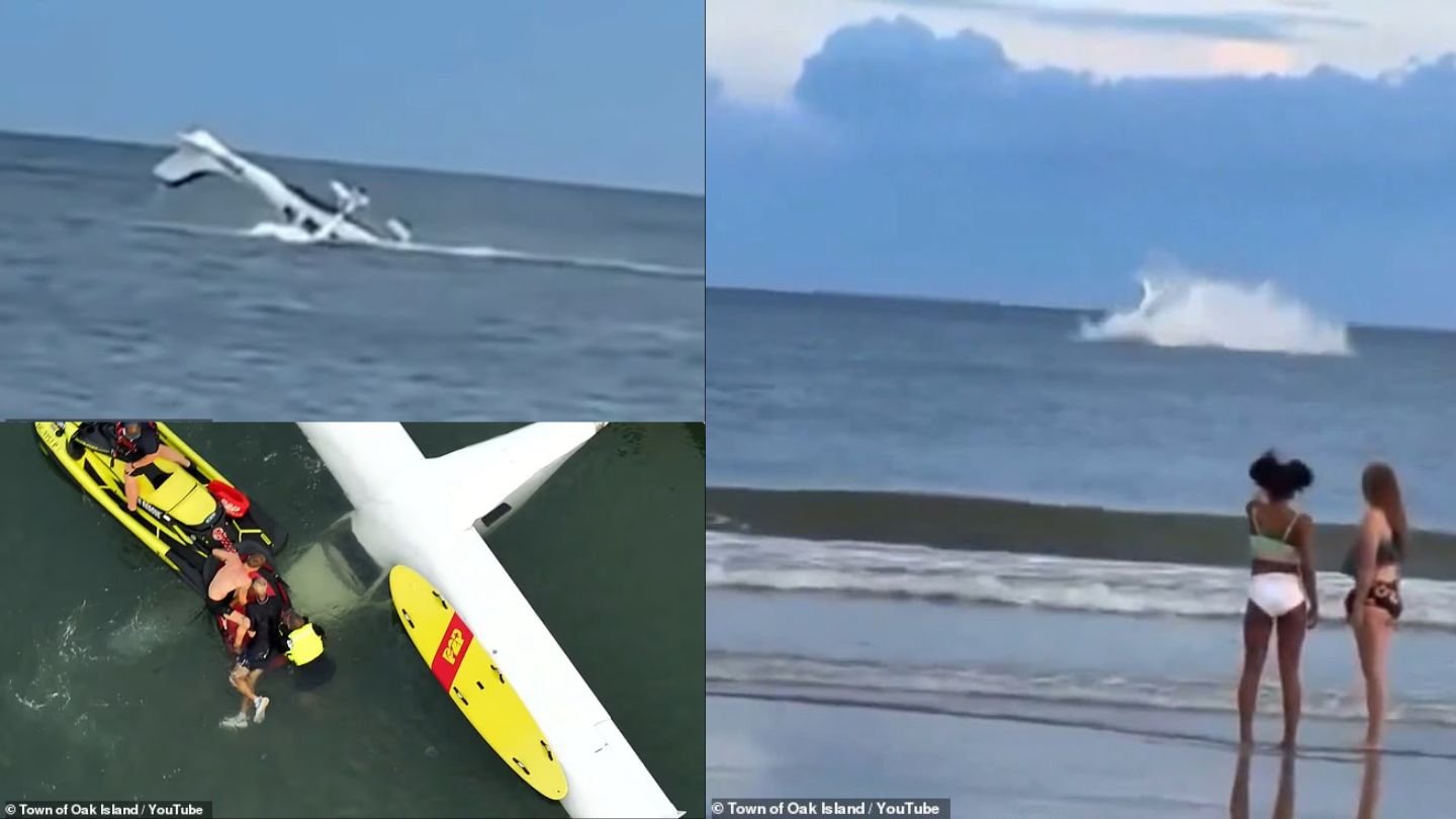 Pilot Pulled From Sunken Plane After Emergency Crash Near Oak Island Pier