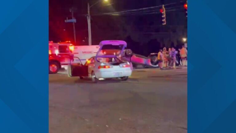 Car Flips After Crash in Charlotte’s University City Area