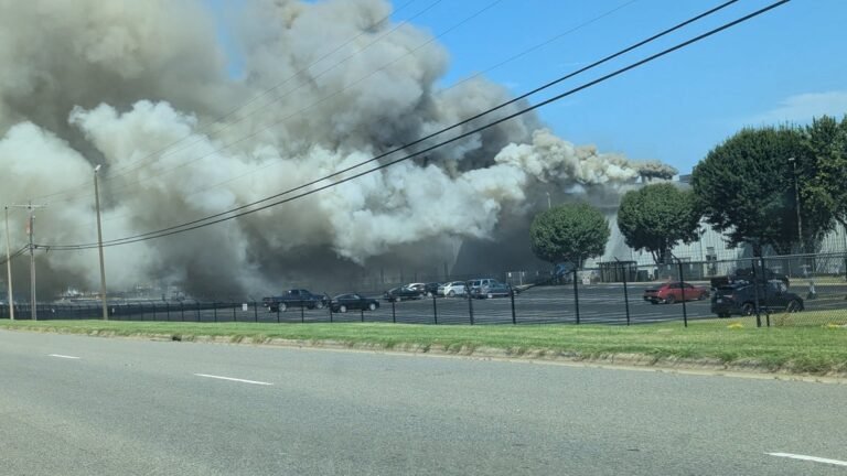 Flames Break Out at Cleveland, N.C. Truck Plant; Smoke Visible for Miles
