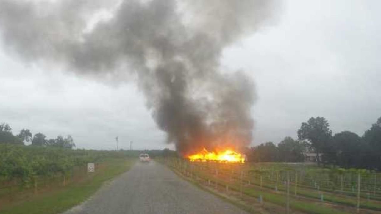 Fire Destroys WoodMill Winery in Vale, North Carolina