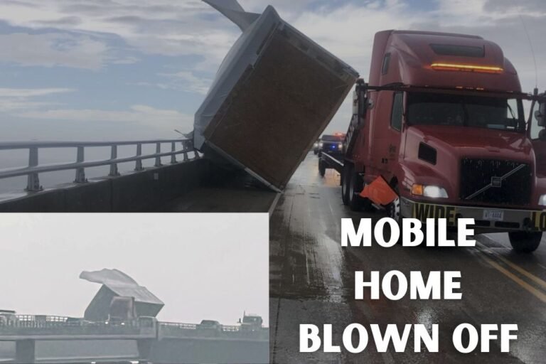 Mobile Home Blown Off Trailer by 70 mph Winds on Basnight Bridge