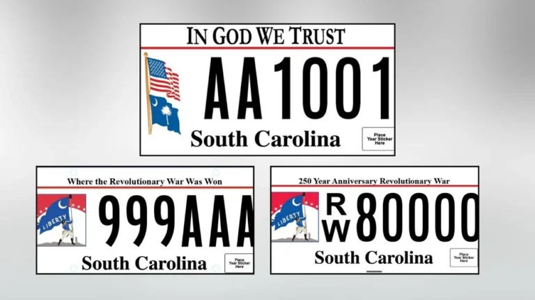 South Carolina to Replace Current License Plates With Revolutionary War Design in 2026