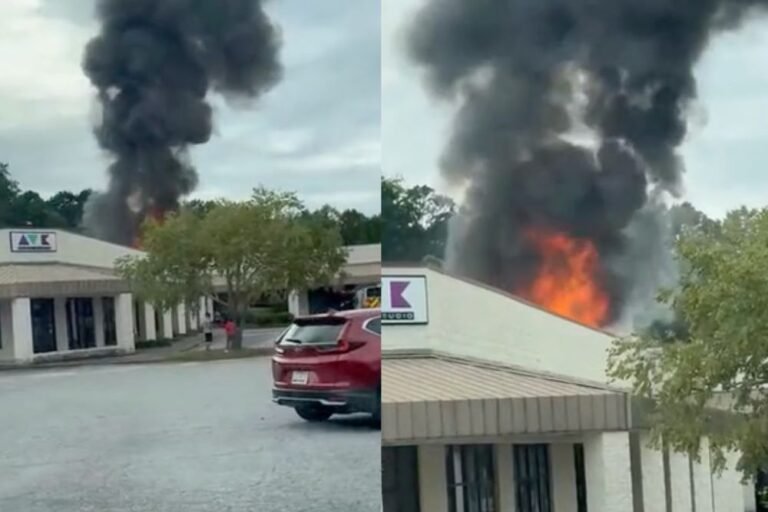 Fire Crews Battle Blaze in Trailers Behind Spartanburg County Strip Mall
