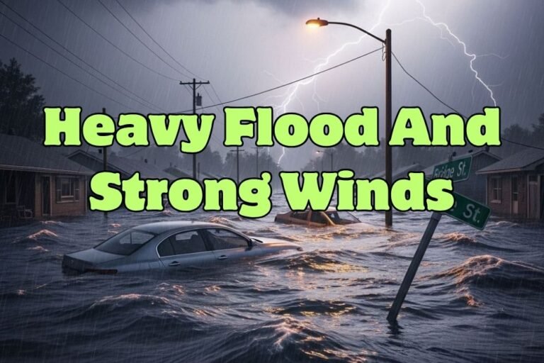 Heavy Flood And Strong Winds