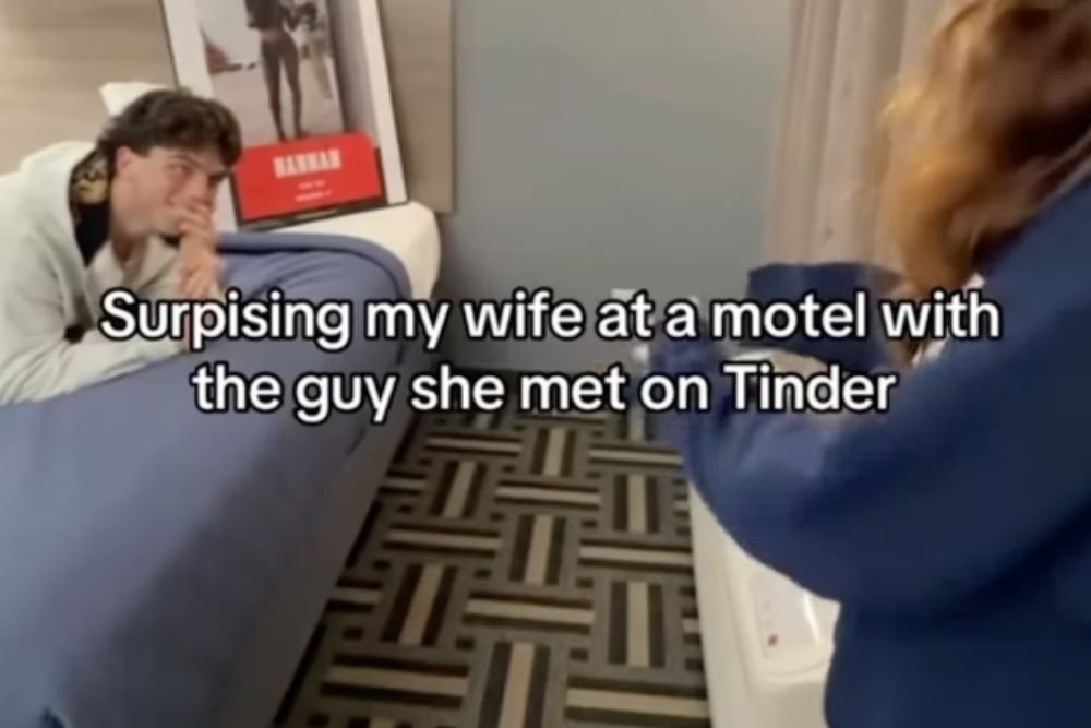 Viral Video Shows Husband Confronting Wife at Motel With Man She Met on Tinder