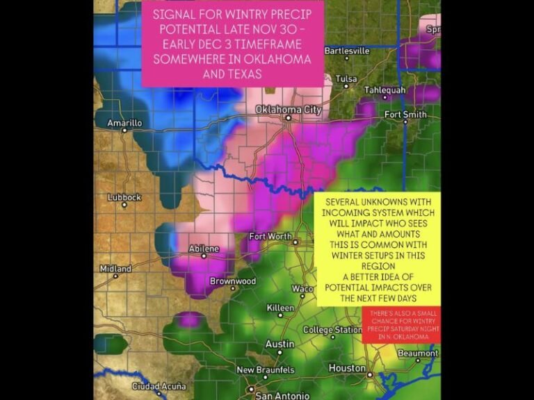 Arctic Blast Could Bring Snow, Sleet, and Freezing Rain Across Oklahoma and Texas in Early December