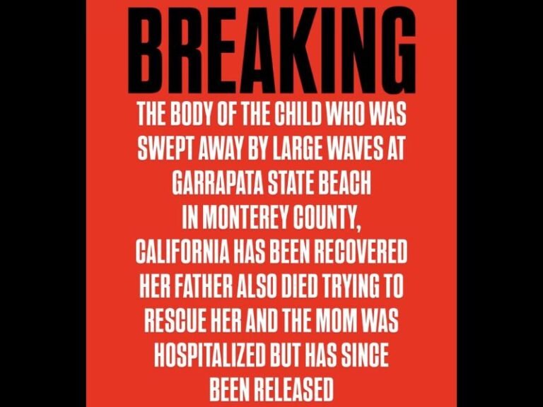 Child’s Body Recovered After Deadly Wave Sweep at Garrapata State Beach; Father Also Died Trying to Save Her, Mother Hospitalized and Released