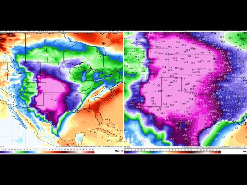 December Cold Blast Set to Send Temperatures Plummeting Across Texas, Oklahoma, and the South as Arctic Air Surges In