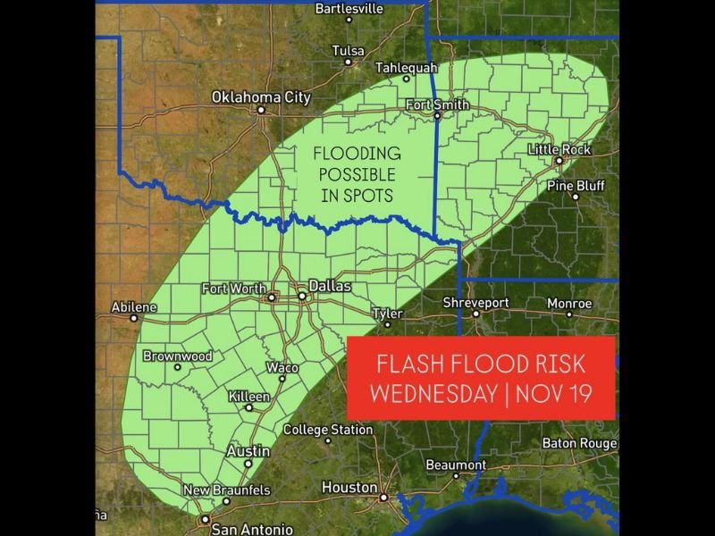 Flash Flood Risk Issued for Texas, Oklahoma, and Arkansas as Storm Systems Target Southern Plains This Week