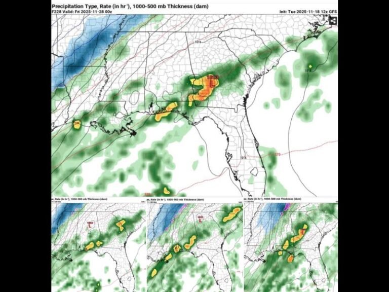Forecast Models Hint at Possible Southern Snowfall Around November 28 as Unusual Weather Pattern Emerges