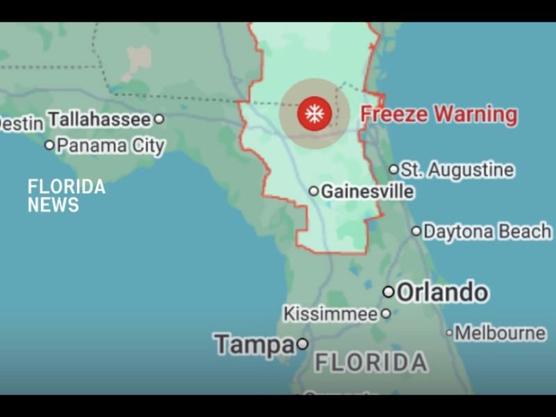 Freeze Warning Issued Across North and Central Florida as Temperatures Expected to Drop Into the 20s and 30s Overnight