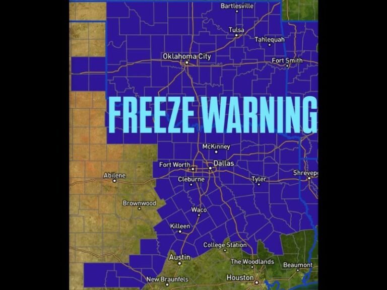 Freeze Warning Issued for Texas and Oklahoma as Temperatures Drop Below Freezing