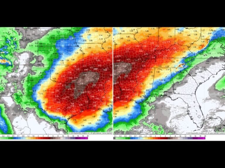 Heavy Rain and Possible Severe Weather to Drench Texas, Louisiana, Mississippi, and Alabama Through the Weekend