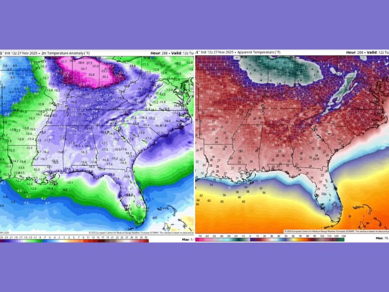 Mississippi, Alabama, Georgia, and Florida Brace for Bitter Cold as December 9 Arctic Blast Threatens Record-Low Wind Chills