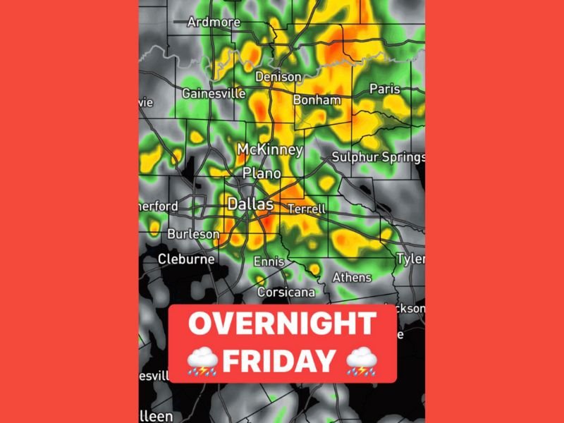 North Texas Braces for Overnight Thunderstorms Bringing Heavy Rain, Gusty Winds, and Lightning Friday Into Saturday