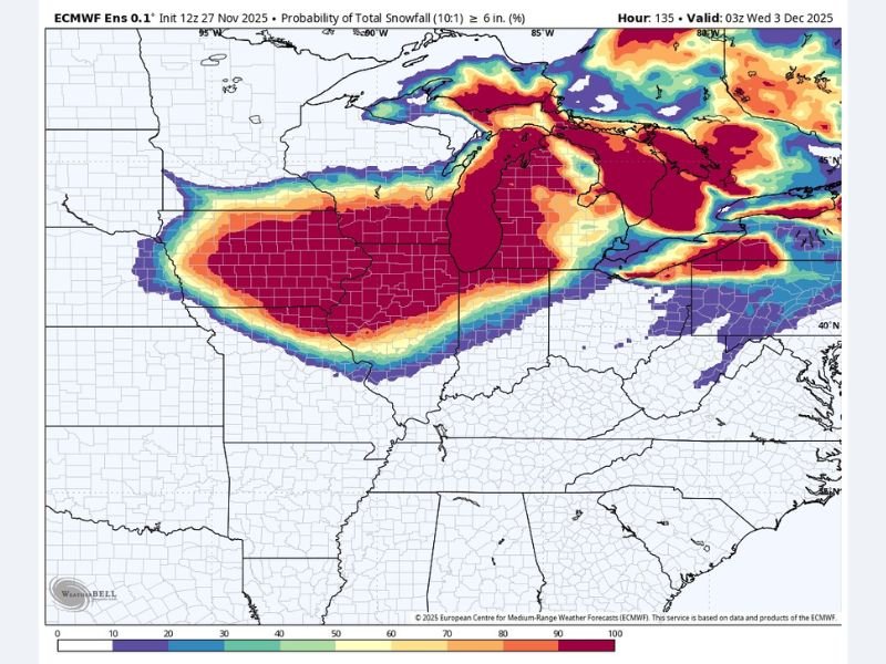 Powerful Midwest Winter Storm to Drop Up to 15 Inches of Snow Across Iowa, Northern Illinois, and Southern Wisconsin