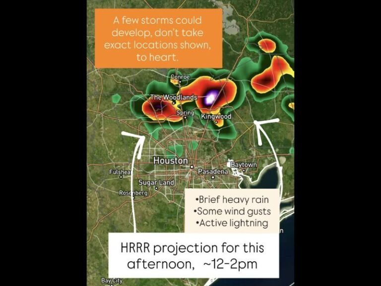 Scattered Thunderstorms Possible Across Houston and Southeast Texas This Afternoon