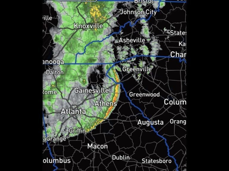 Severe Bow Echo Storms Sweep Across Georgia, Bringing High Winds and Heavy Rain