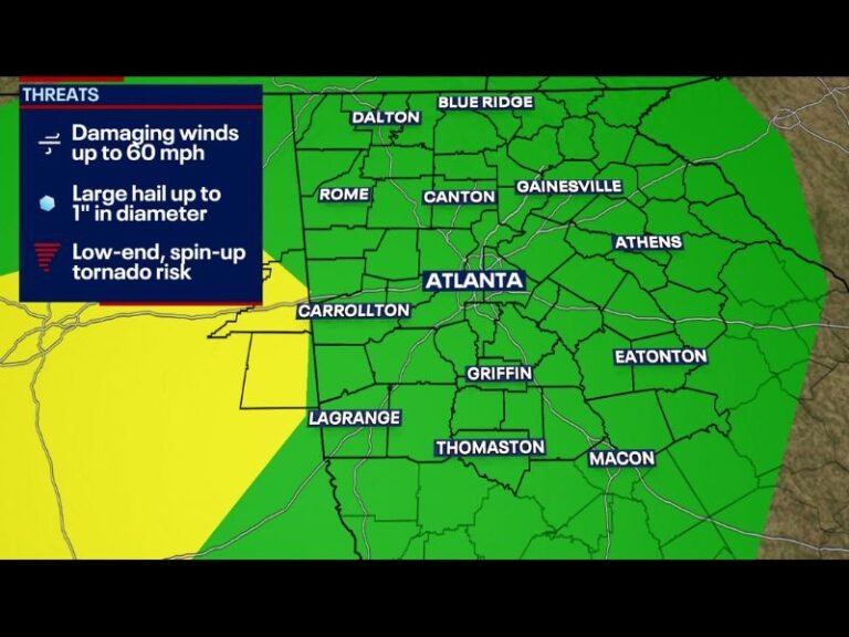 Severe Storms Forecast to Hit Georgia Tuesday, Bringing 60 MPH Winds and Possible Tornado Risk