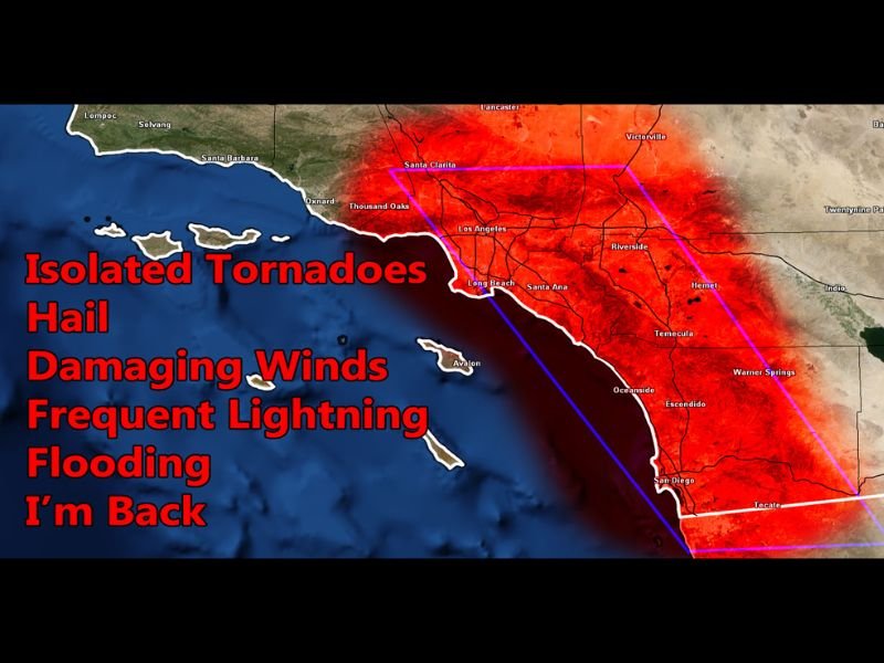 Severe Thunderstorm Watch Issued for Southern California: Los Angeles, San Diego, and Inland Empire at Risk for Hail, Lightning, and Flooding