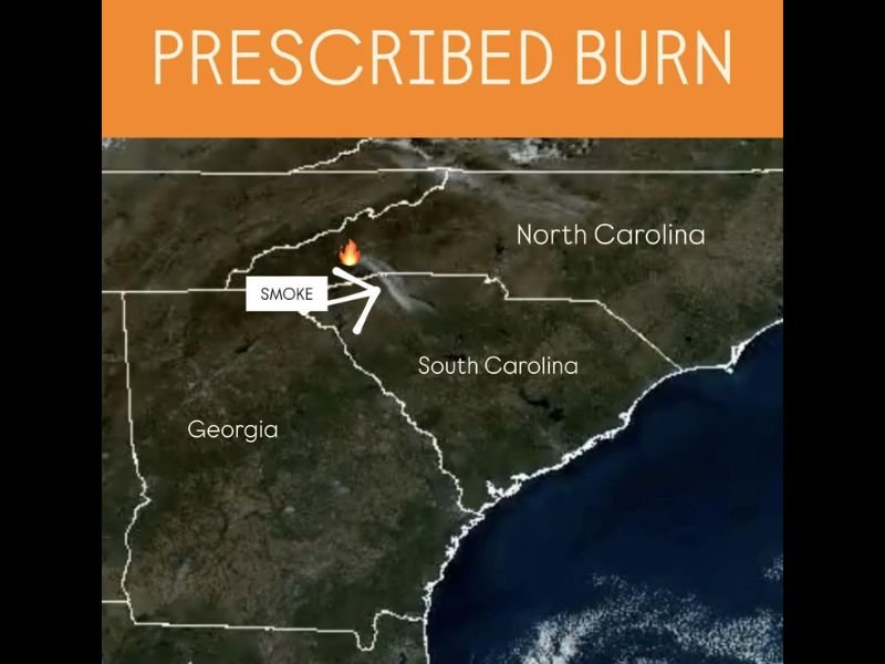 Smoke Seen Across Upstate South Carolina and Western North Carolina Linked to 1,000-Acre Prescribed Burn in Transylvania County