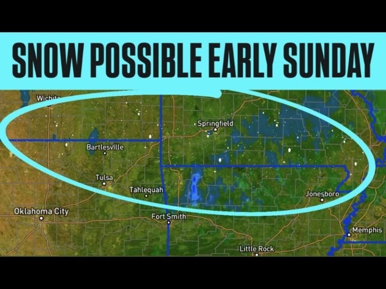 Snow Flurries Possible Early Sunday Across Oklahoma, Arkansas, Kansas, and Missouri