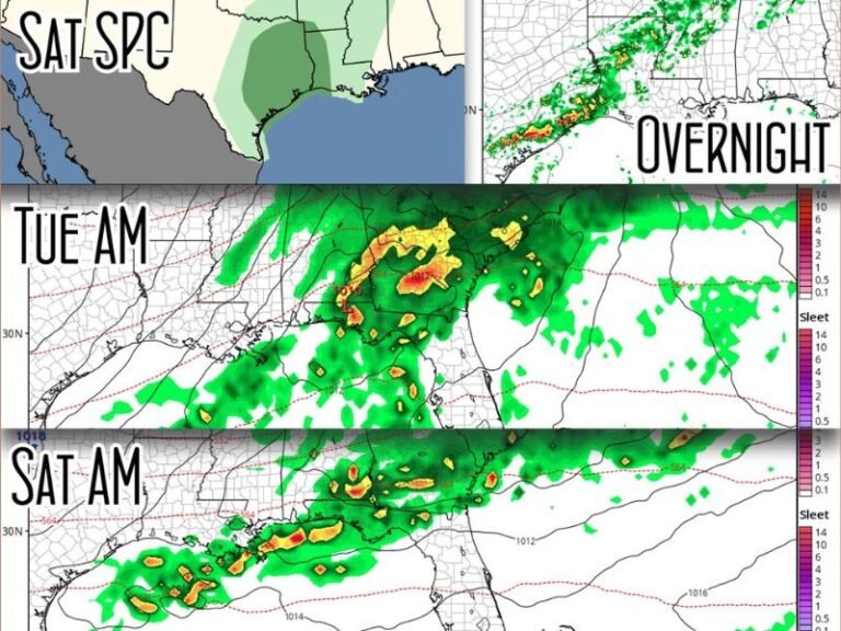 South Faces Multiple Rounds of Heavy Rain and Storms This Week as La Niña Weather Pattern Strengthens