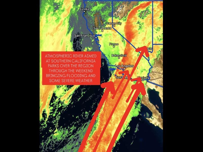 Southern California Faces Flooding Risk as Atmospheric River Drenches Region Through the Weekend