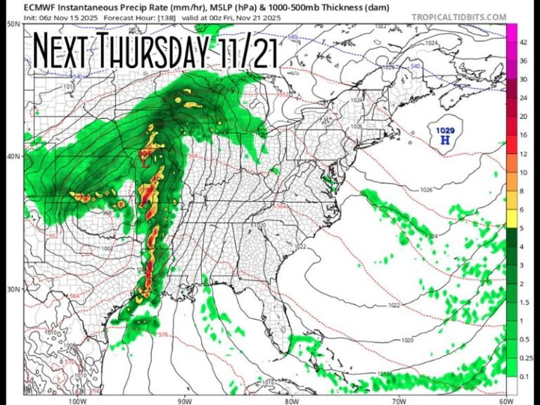Strong Storm System Expected to Sweep Across Texas, Arkansas, and Louisiana Next Thursday Bringing Heavy Rain and Thunderstorms