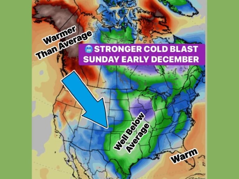 Stronger Cold Blast to Sweep Across Texas and Oklahoma Early December, Bringing 40s and Possible Wintry Mix