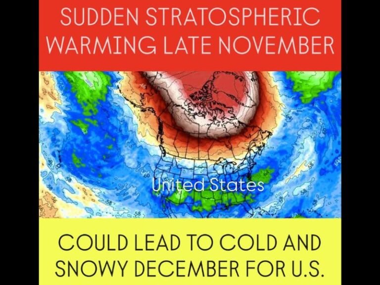 Sudden Stratospheric Warming Event Could Bring Colder, Snowier December Across the U.S.
