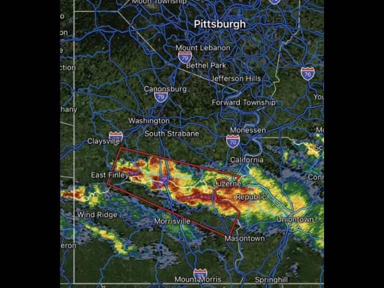 Tornado-Capable Severe Thunderstorm Near Waynesburg Prompts Urgent Warning as Storm Moves East at 45 mph