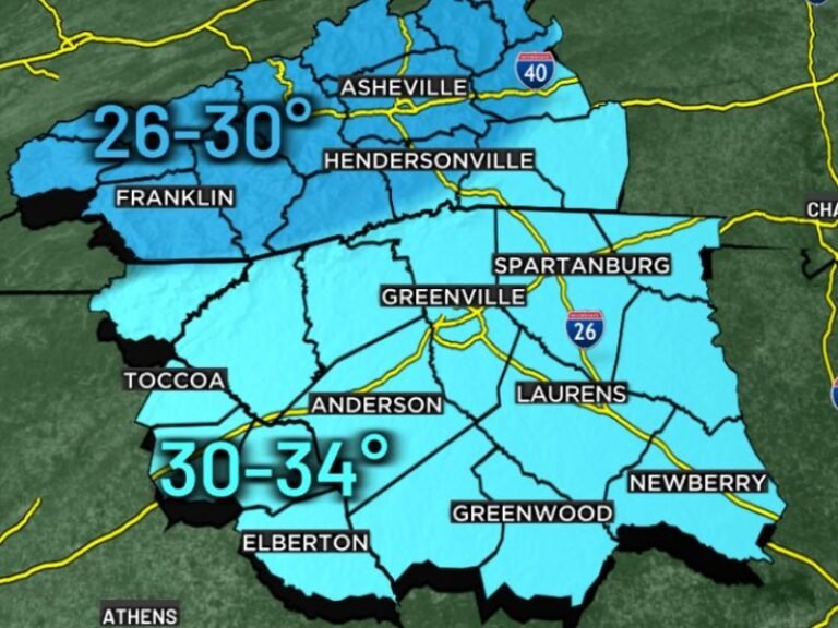 Upstate South Carolina Braces for First Freeze of the Season Next Week
