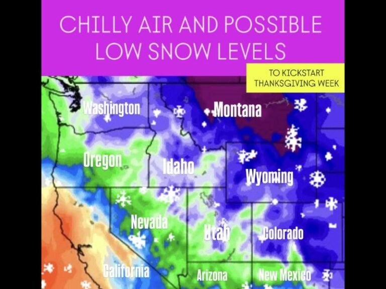 Washington, Oregon And Idaho Faces Sharp Temperature Drop and Early Snowfall Threat as Thanksgiving Week Approaches
