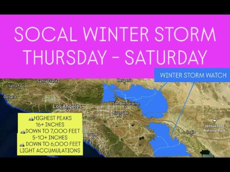 Winter Storm Watch Issued for Southern California Mountains as Major System Brings Heavy Snow