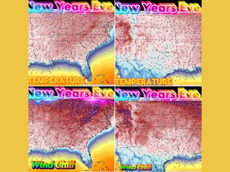 Arctic Blast To Hit Texas, Georgia, Alabama And The Carolinas On New Year’s Eve With Temperatures Plunging Into The 20s And Teens
