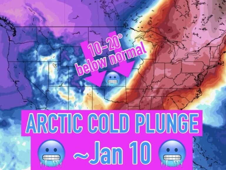 Arctic Cold Plunge To Bring 10–20° Below-Normal Temperatures Across Kansas, Nebraska, Oklahoma, Iowa, and Missouri Around January 10