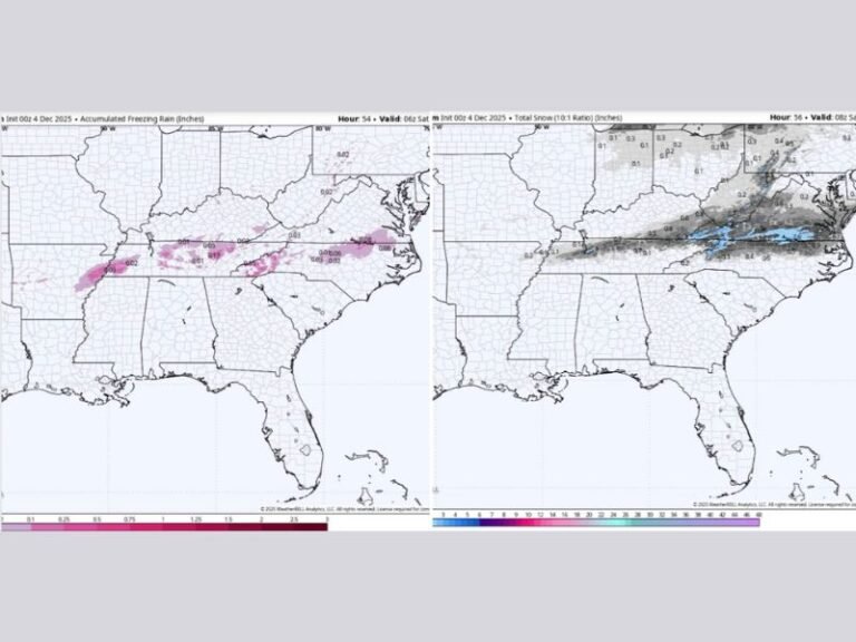 Arkansas, Tennessee, and North Carolina Brace for Wintry Mix as Icy Rain and Snow Move In Before the Weekend