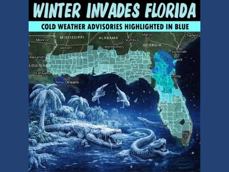 Cold Weather Advisories Expanded Across Florida as Wind Chills in the 20s Reach Into the Everglades Ahead of New Year’s Freeze