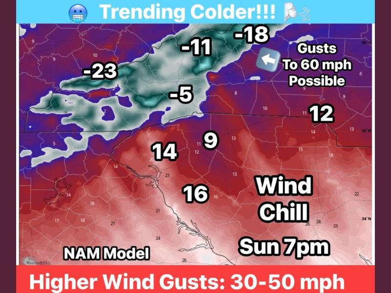 Colorado, Wyoming, and Utah Brace for Dangerous Arctic Blast with 60 MPH Wind Gusts and Subzero Wind Chills