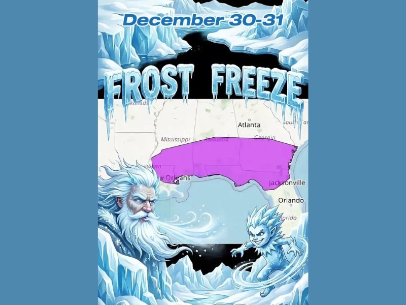 Deep Freeze Expected Across Mississippi, Alabama And Georgia On December 30–31 As Temperatures Plunge And Frost Risk Expands