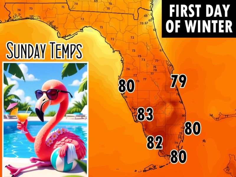 Florida Expected to See Widespread 80-Degree Heat on the First Day of Winter