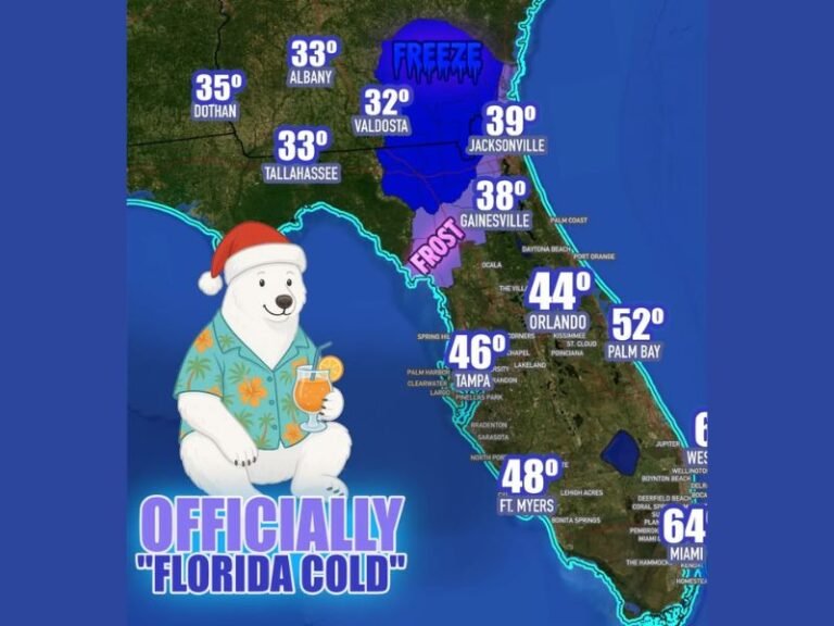 Florida Freeze Warning Issued as Northern Florida Braces for Subfreezing Temperatures on December 12