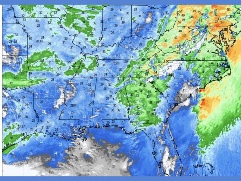 Georgia and Gulf Coast States Brace for Powerful Winds Thursday and Friday as Cold Front Sweeps Through